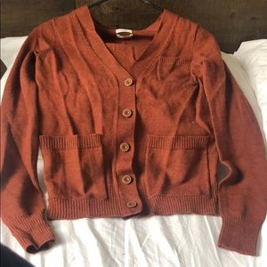 Madewell xs v neck cardigan brown-rust orange xs
